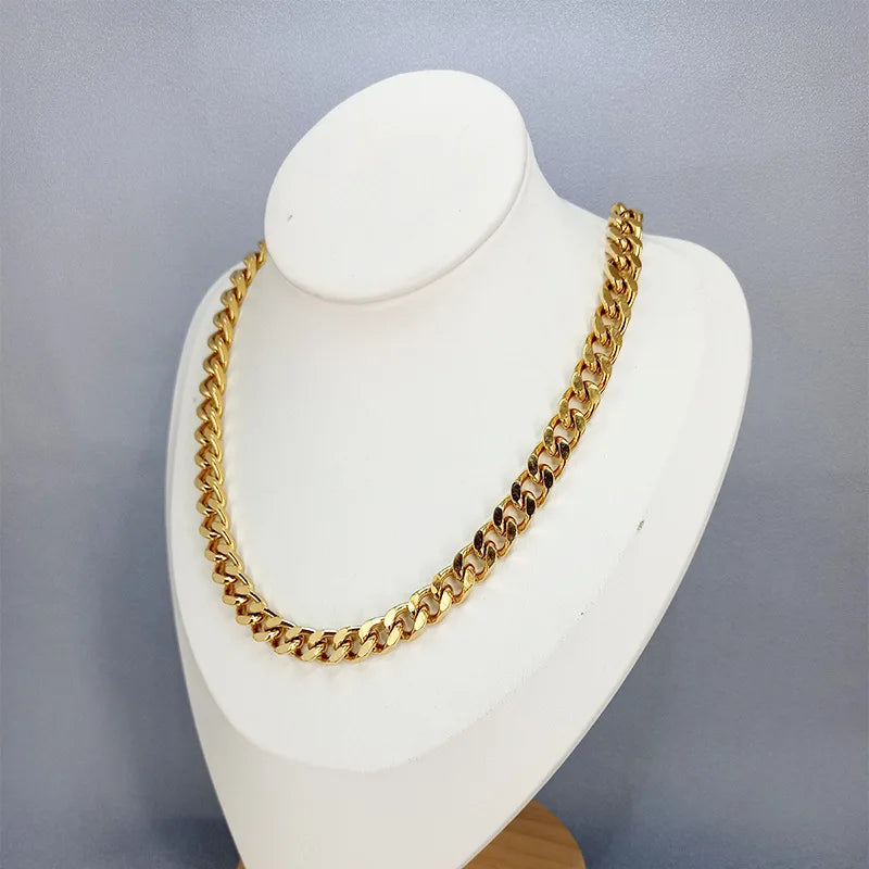 MEYRROYU Stainless Steel Two Color Thick Chain Necklaces For Female Clavicle Chain 2021 Trendy New Fashion Party Gift Jewelry