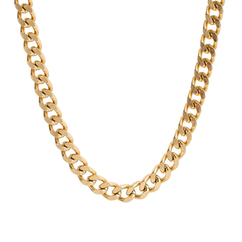 MEYRROYU Stainless Steel Two Color Thick Chain Necklaces For Female Clavicle Chain 2021 Trendy New Fashion Party Gift Jewelry