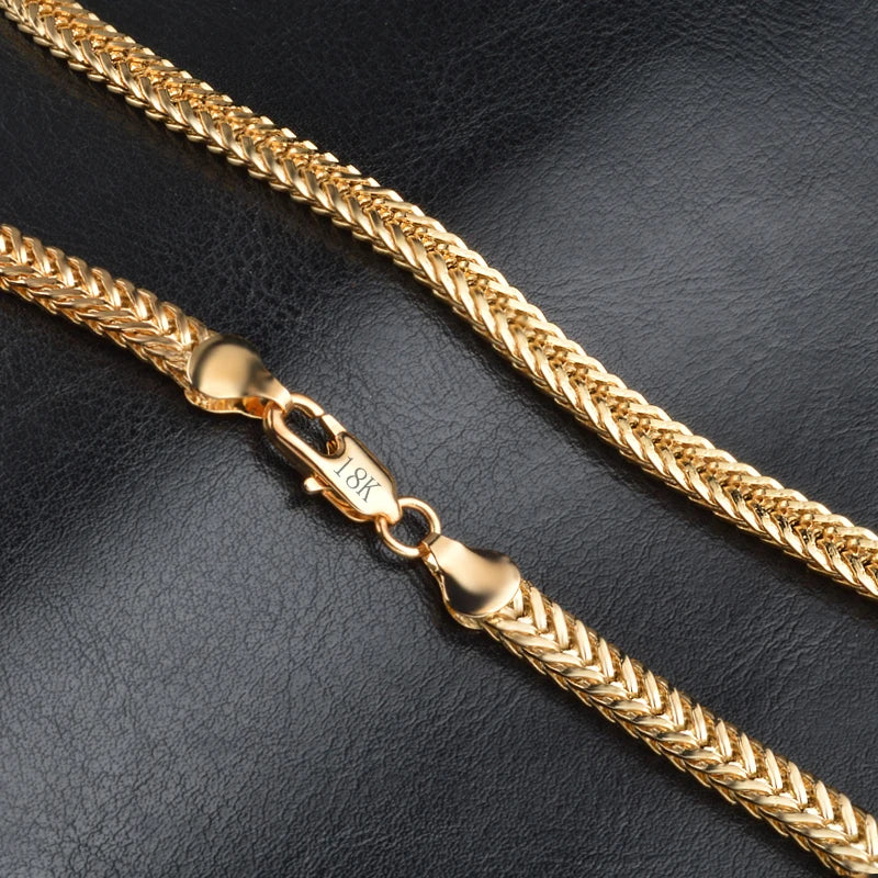925 Sterling Silver 6mm Gold Colour Chocker Necklace For Men Women 50cm Chains Classic Style Fasshion Jewelry Hot Sale