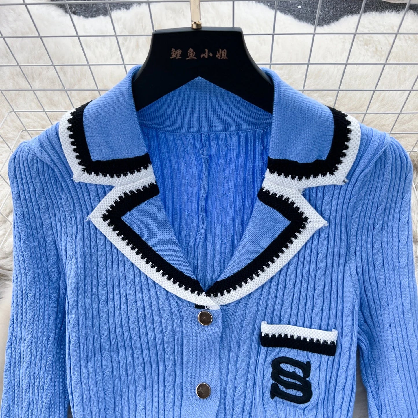 Elegant V Neck Single Breasted Embroidery Long Sleeve Knit A-line Dress Slim Fashion Sweater Sexy Women Autumn Winter Clothing
