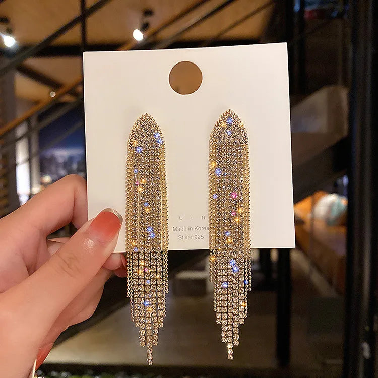 New Fashion Trend Unique Design Geometric Light Luxury Zirconia Rhombus Earrings For Women Jewelry Wedding Party Premium Gifts