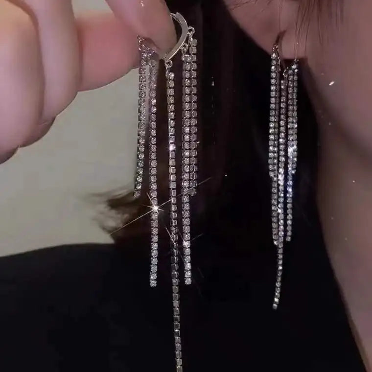 New Fashion Trend Unique Design Geometric Light Luxury Zirconia Rhombus Earrings For Women Jewelry Wedding Party Premium Gifts