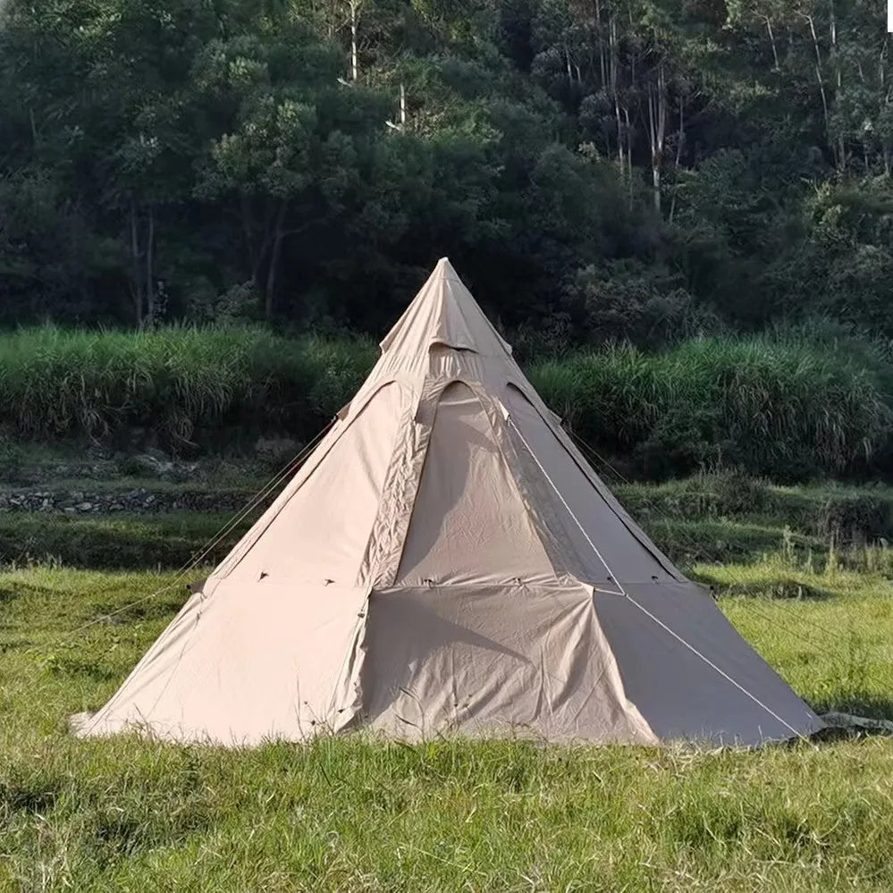 Outdoor Luxury Mongolian BBQ Pyramid Garden Camping Yurt Tent With Chimney Hole For Sale