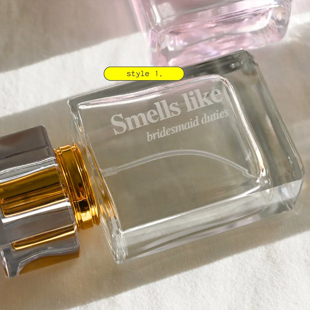 50ml Personalized Engraved Empty Perfume Bottle Container Glass Transparent Portable Fine Spray For Bridesmaid Groomsmen Gifts