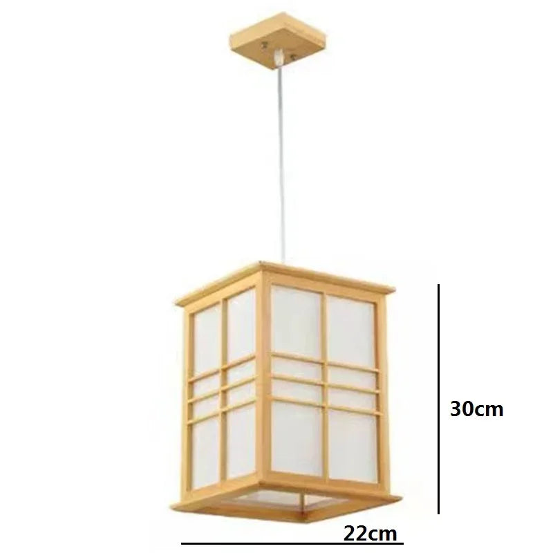 Wooden Japan Style Pendant Lights Aisle Balcony Dining kitchen Homestay Celing Hanging Light Art Decoration E27 Drop Shipping