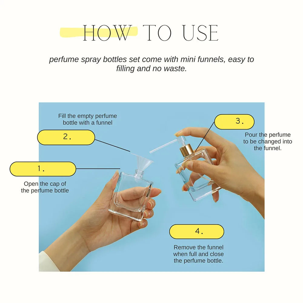 50ml Personalized Engraved Empty Perfume Bottle Container Glass Transparent Portable Fine Spray For Bridesmaid Groomsmen Gifts