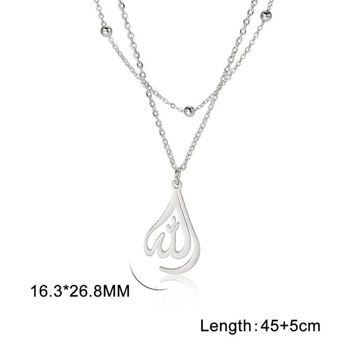 Cazador Classic Arabic God Allah Pendant Necklaces Gold Color Stainless Steel Women Men Islamic Muslim Chain Necklace Jewelry