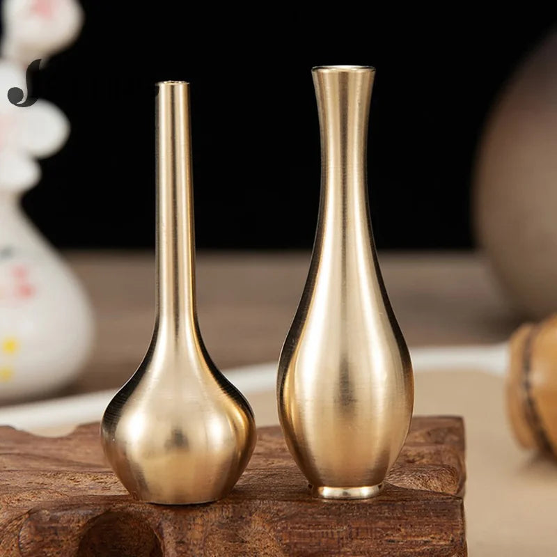 Mini Pure Copper Vase Gold Home Decor Living Room Decoration Antique Vase Tall Vase Unique Flower Vase Nordic Vase