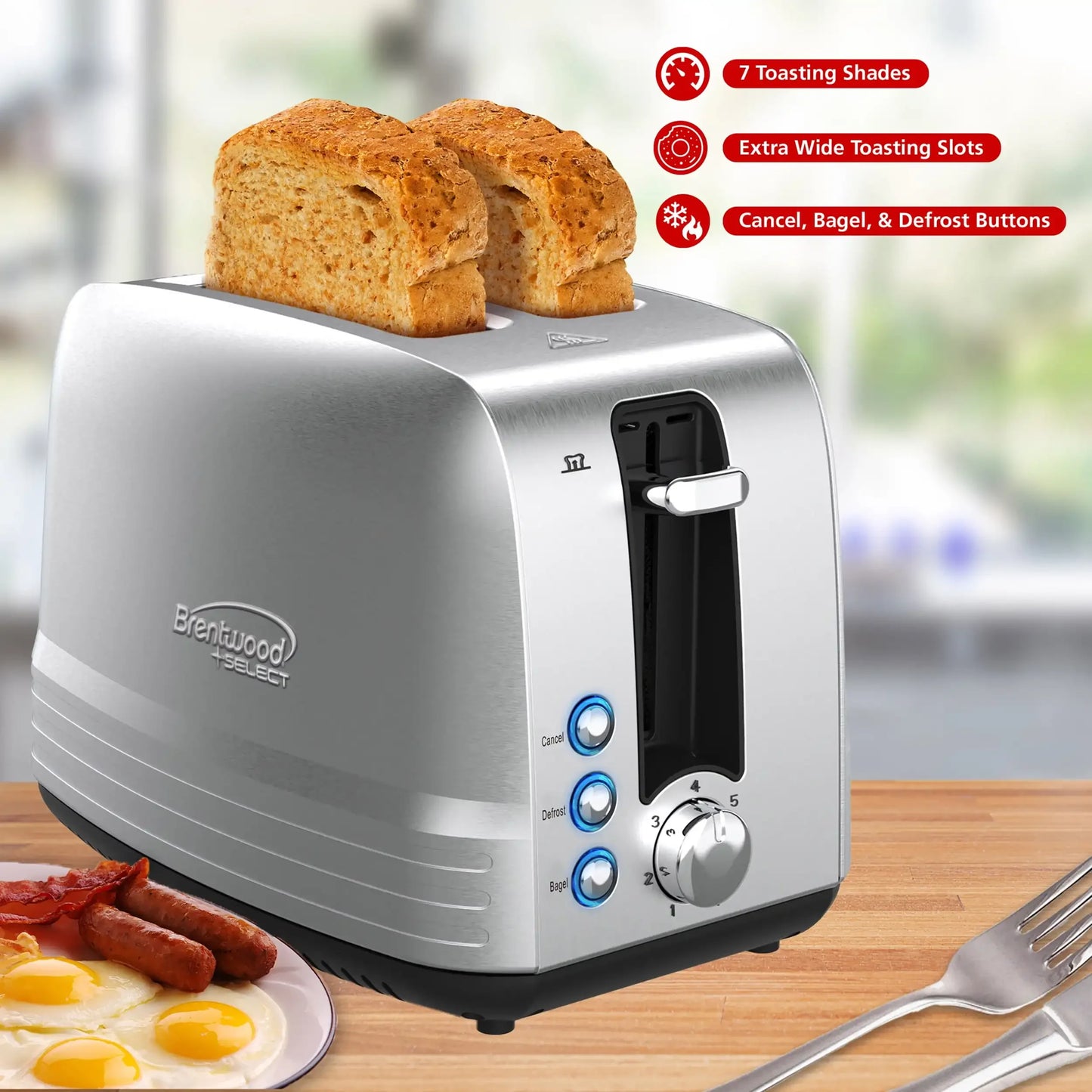 NEW Appliances TS-227S Stainless Steel Toaster Silver toasters toaster oven toaster 2 slice