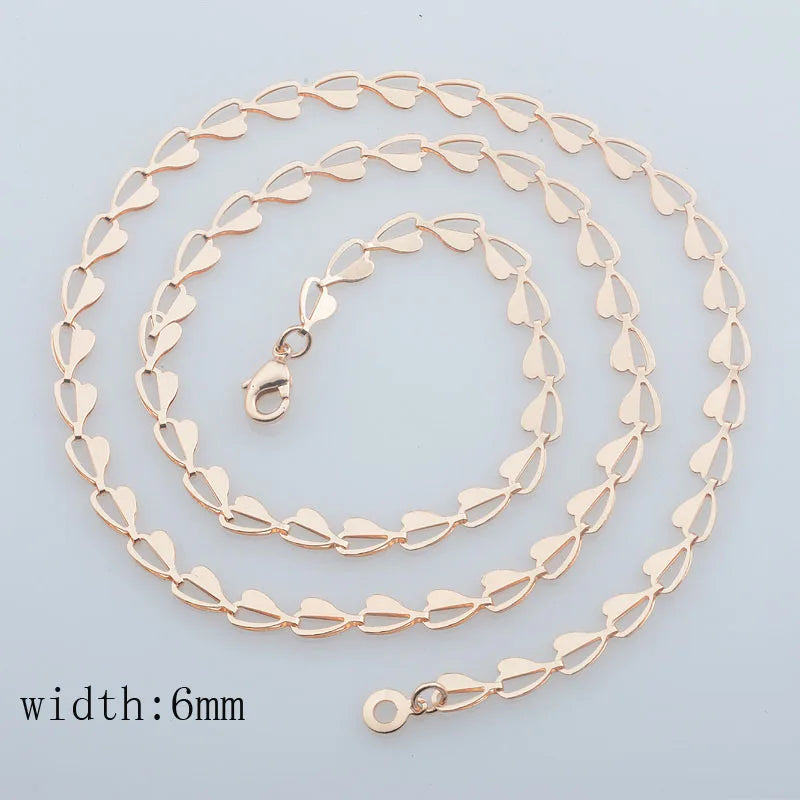 10 Style 50cm 60cm Men Women Necklace 585 Rose Gold Color ChainJewelry