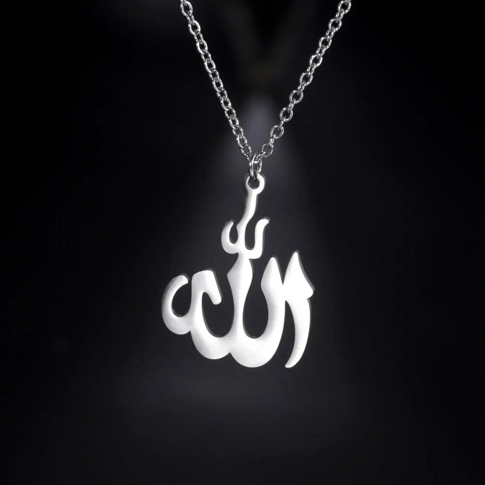 Cazador Classic Arabic God Allah Pendant Necklaces Gold Color Stainless Steel Women Men Islamic Muslim Chain Necklace Jewelry