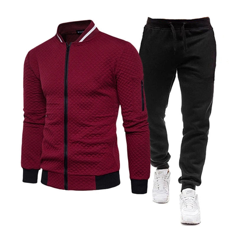 Mens Tracksuit Set Two Piece Tracksuit Men Sports Wear Fashion Colorblock Jogging Suit Autumn Winter Men Outfits Gym CLothes Men