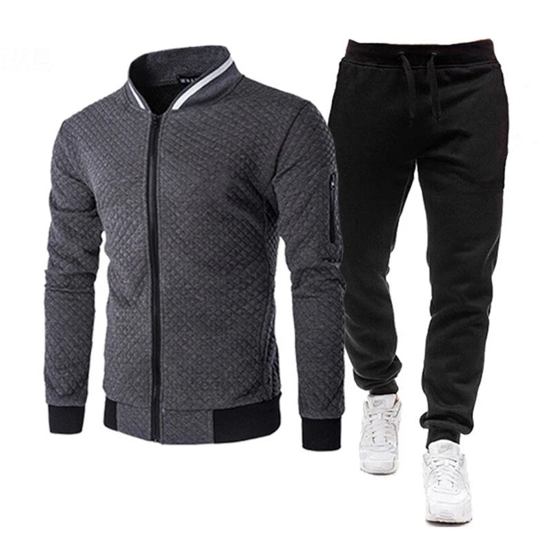 Mens Tracksuit Set Two Piece Tracksuit Men Sports Wear Fashion Colorblock Jogging Suit Autumn Winter Men Outfits Gym CLothes Men