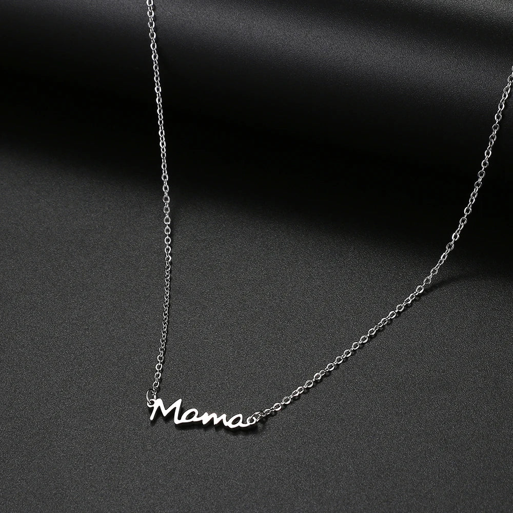 Stainless Steel Necklaces Mother's Day Mama Letter Pendant Collar Chain Fashion Necklace For Woman Jewelry Party Mom Best Gifts