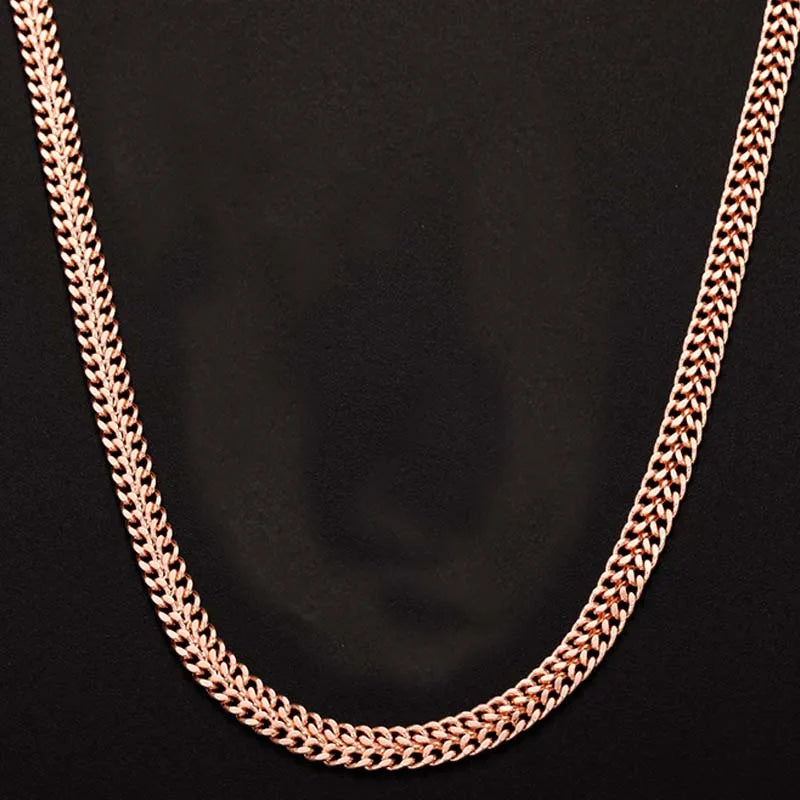 10 Style 50cm 60cm Men Women Necklace 585 Rose Gold Color ChainJewelry