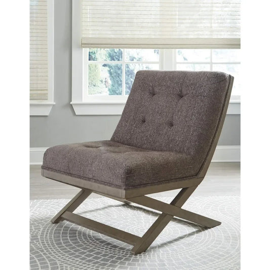 Coastal Tufted Accent Chair, Relax on foam cushions wrapped in a polyester blend upholstery, CHIC DETAILS, Grayish Brown