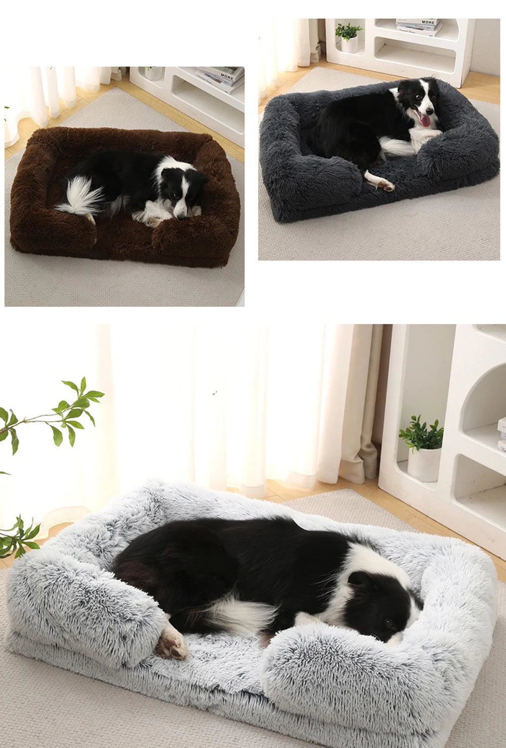 Plush Pet Dog Kennel Mat Square Open Warm Dog Sleeping Mat Elastic Detachable Cat Sofa Bed