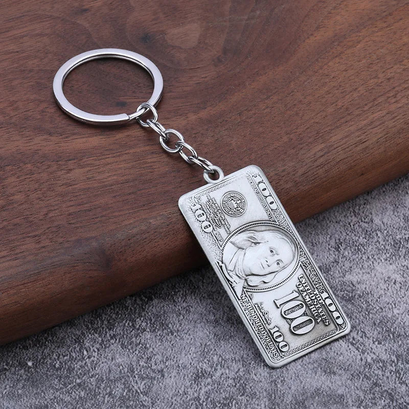 3D Mini US Dollar Keychain Hip-hop Retro Vintage Key Ring Purse Bag Backpack Car Key Accessories Friends Gifts