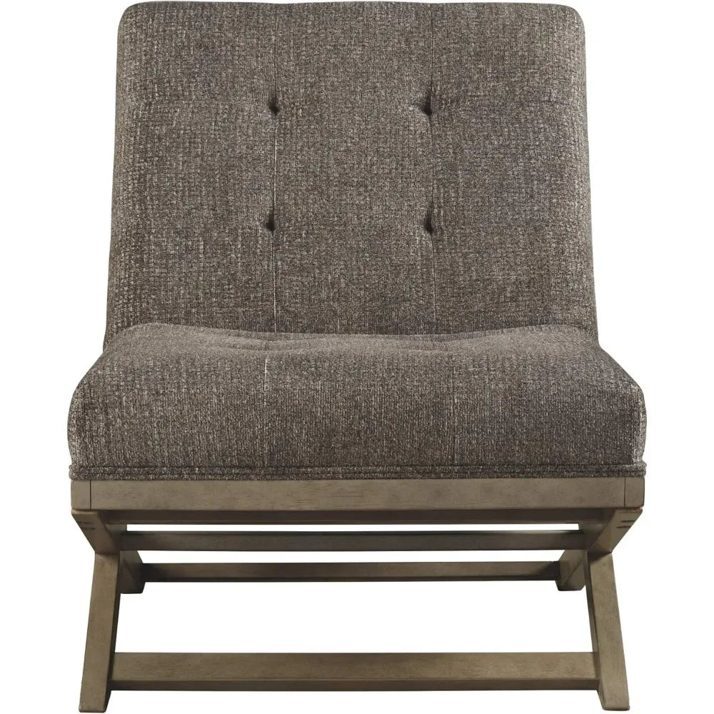 Coastal Tufted Accent Chair, Relax on foam cushions wrapped in a polyester blend upholstery, CHIC DETAILS, Grayish Brown