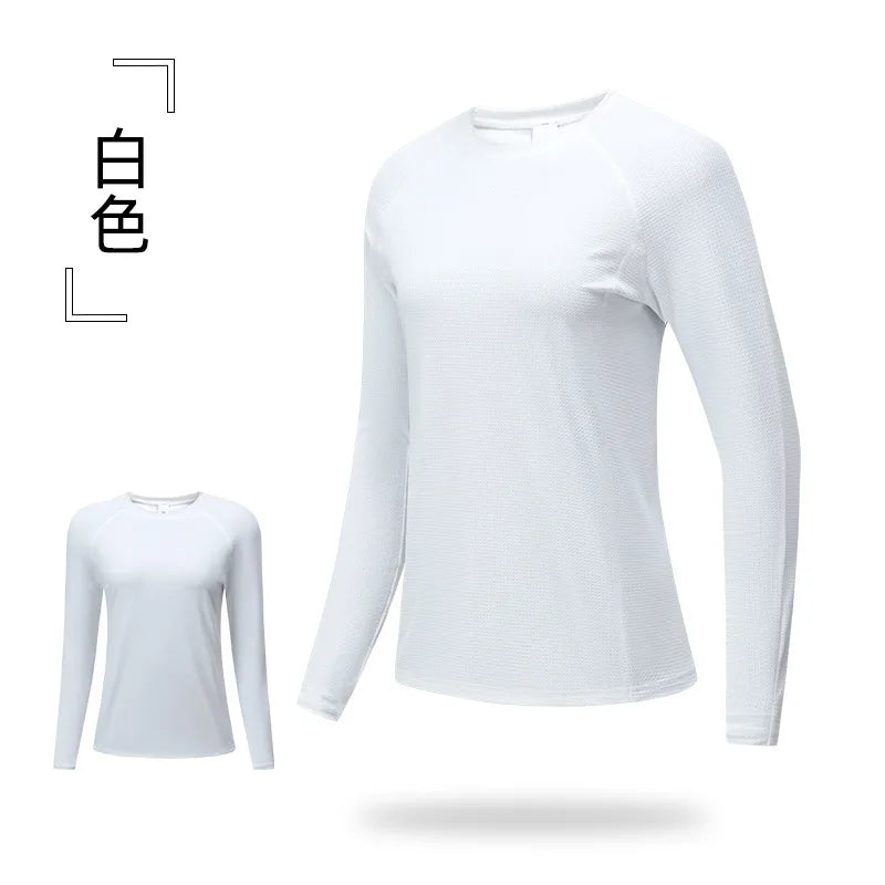 Women's Yoga Top Quick Dry Long Sleeved Ice Silk Sports Wear for Fitness Running Jogging Gym Female Workout Tops Woman T-shirt