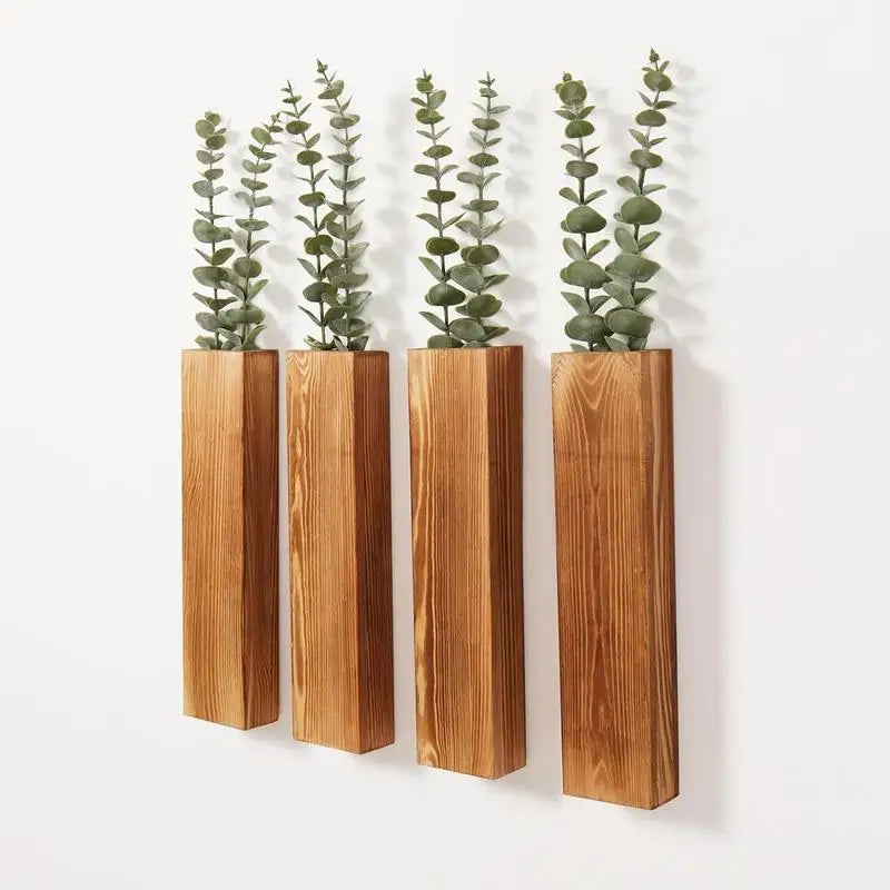 Wall Planter Wall Plant Pocket Vase Wood Wall Planter Indoor Hang Vase for Dried Flowers Wall Plant Holder for Living Room