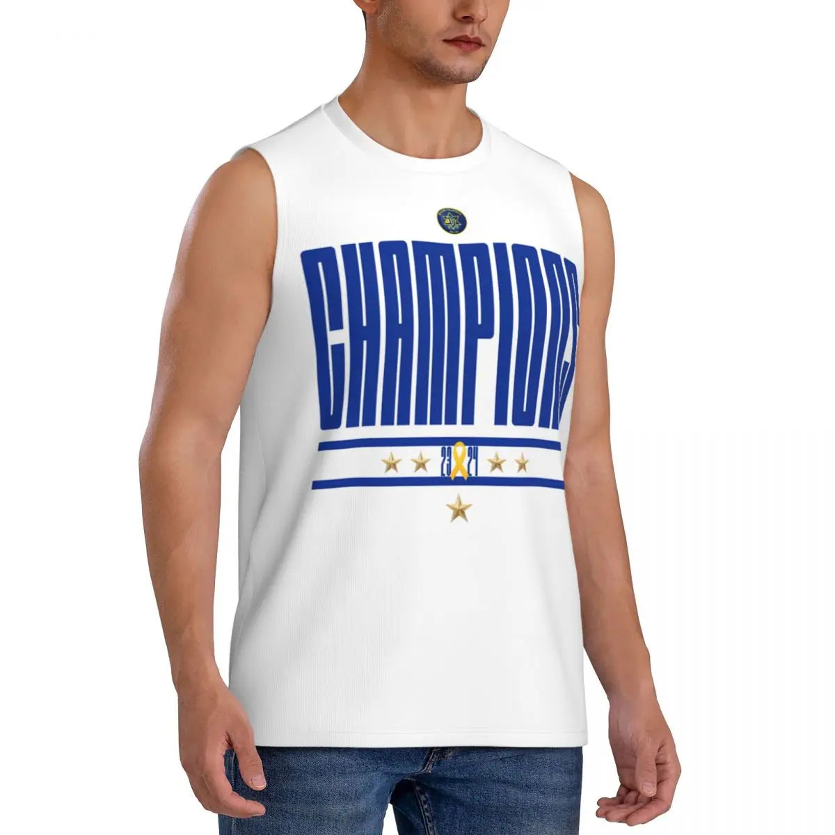 Maccabi Tel Aviv Champions Athletic Men's Hd Print Cotton Tank Top Muscle Tee Sleeveless T-Shirt Tagless Tank Undershirt