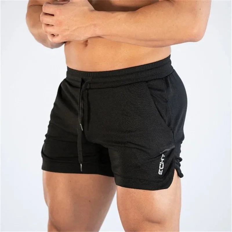 2023 NEW Fitness Sports Shorts Man Summer Gyms Workout Male Breathable Mesh Shorts Casual Beach Short Pants Men Sportswear