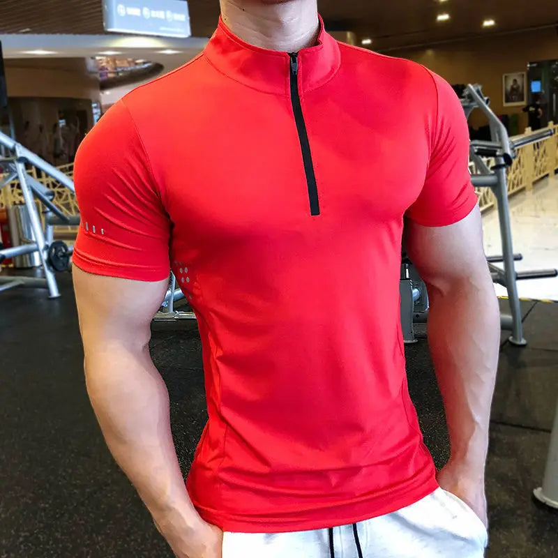 Summer Sport Shirt Quick Dry Compression Running t Shirt Men Breathable Fitness Bodybuilding Shirts Tights Top Man Gym Clothing