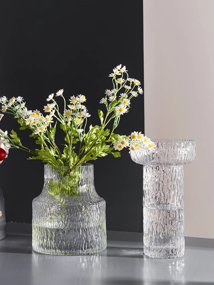 Modern Crystal Glass Vase Crafts Countertop Hydroponic Flower Vase Flower Arrangement Container Wedding Living Room Decoration