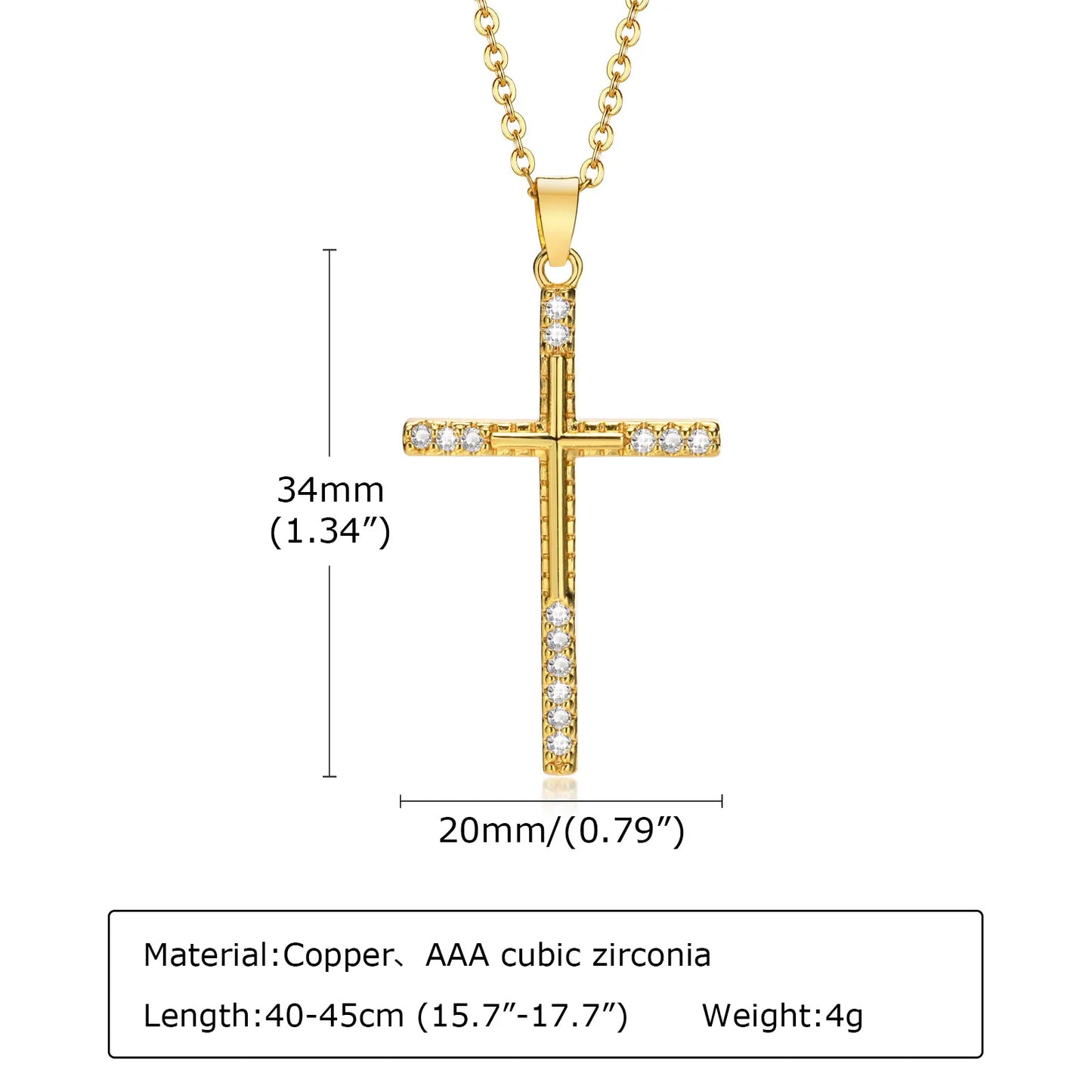 Cubic Zirconia Crucifix Cross Neckalce for Women Simple Layered Jewelry