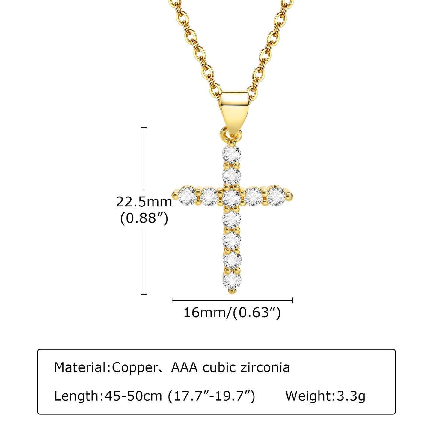 Cubic Zirconia Crucifix Cross Neckalce for Women Simple Layered Jewelry