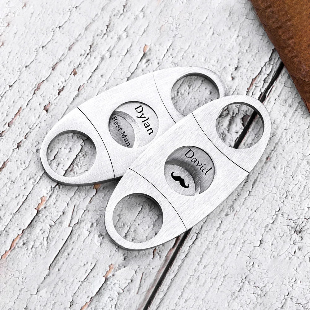 Personalized Cigar Cutter Groomsmen Gifts Engraved Groomsman Dad Fathers Day Gift Cigars Cutters Smoker Bachelor Wedding Party