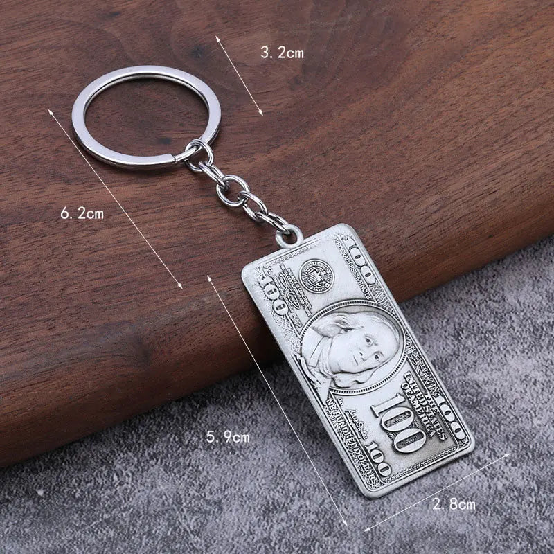 3D Mini US Dollar Keychain Hip-hop Retro Vintage Key Ring Purse Bag Backpack Car Key Accessories Friends Gifts