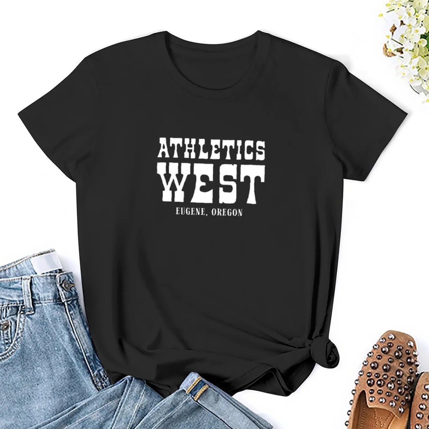 Athletics West Classic Eugene T-Shirt oversized cute tops hippie clothes funny tight shirts for Women