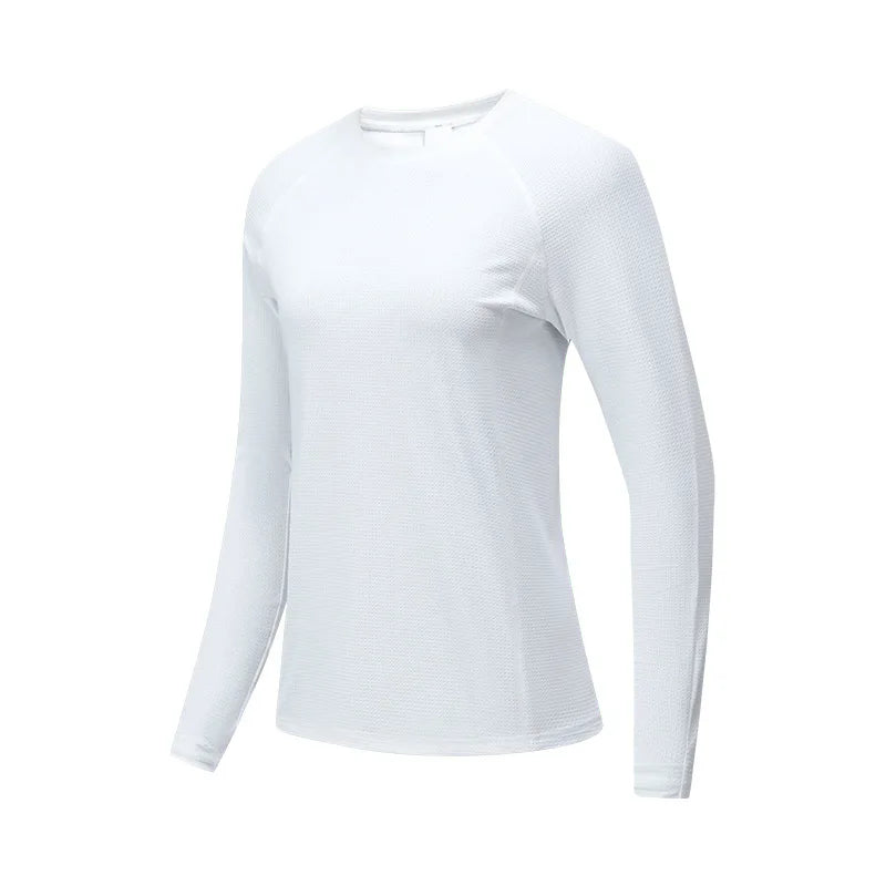 Women's Yoga Top Quick Dry Long Sleeved Ice Silk Sports Wear for Fitness Running Jogging Gym Female Workout Tops Woman T-shirt