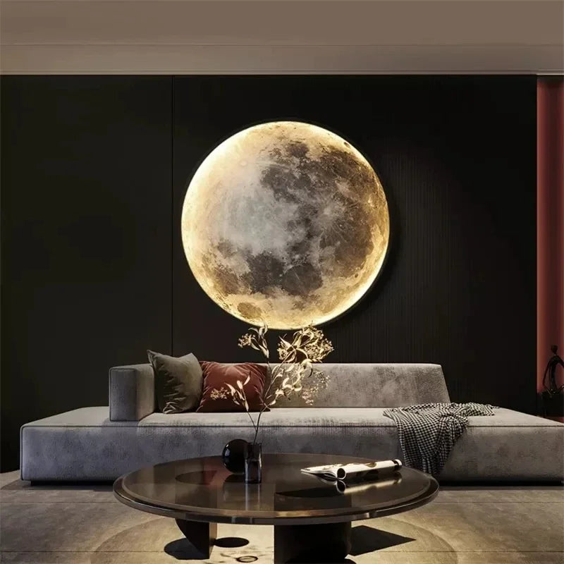 Moon Wall Lamp Aisle Corridor Mural Art Sconce Foyer Hallway Gallery Background Decoration Kid Bedroom Bedside Led Celing Light