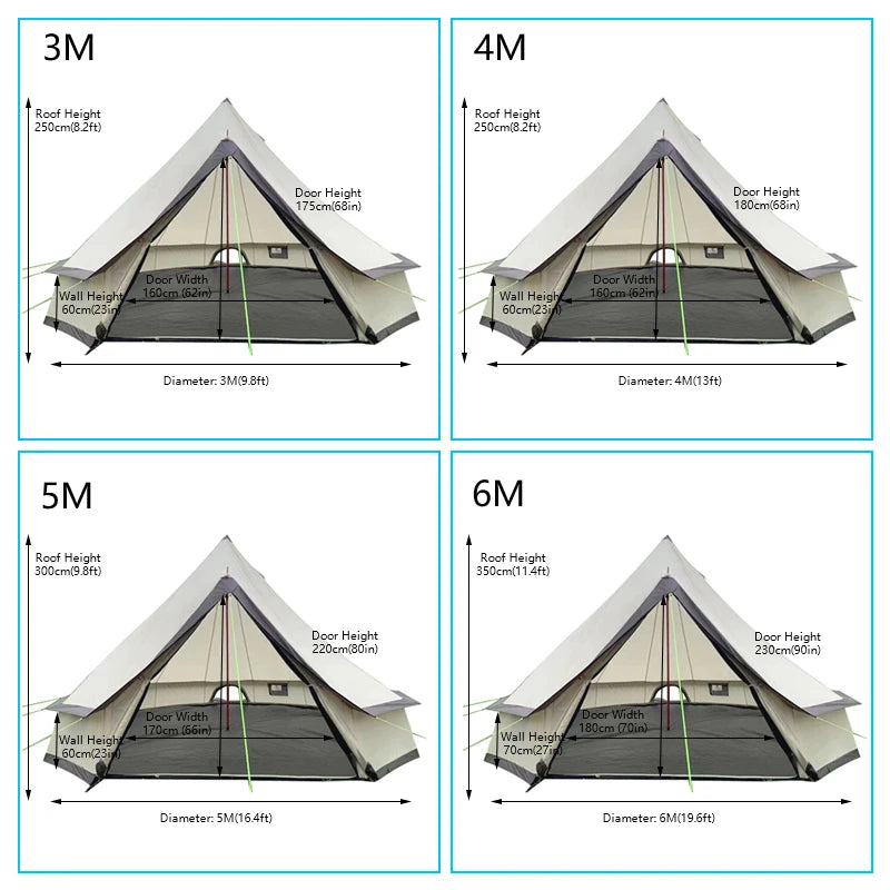 Waterproof Four Seasons Indian Luxury Family Yurt Camping Tents