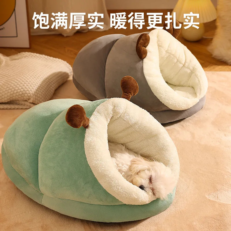 Winter Warm Dog Bed Soft Plush Pet Nest for Small Dogs Cats Thicken Cozy Puppy Kitten Sleeping Bag Cute Cat Cave Pet Supplies