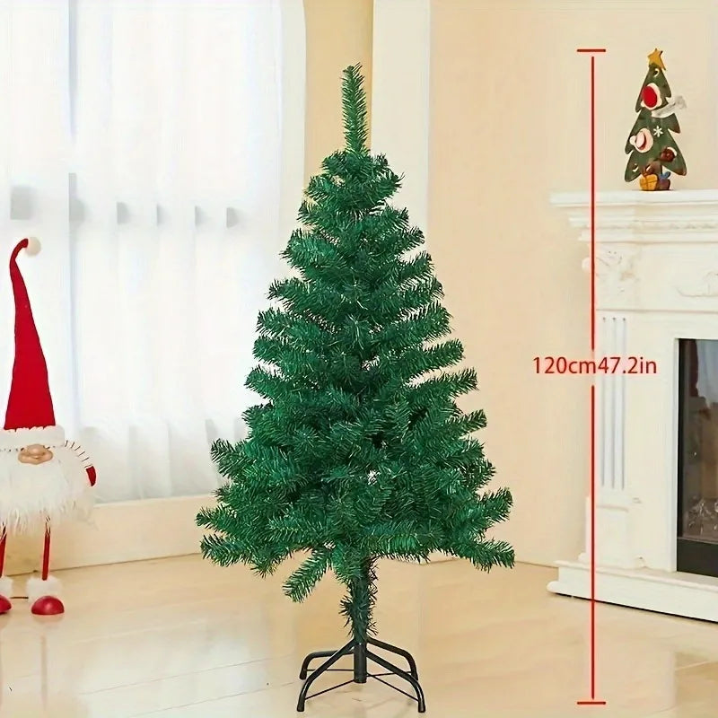 Christmas Ball Christmas Tree Ornament Artificial Christmas Tree With Foldable Stable Metal Stand, Premium Green Artificial