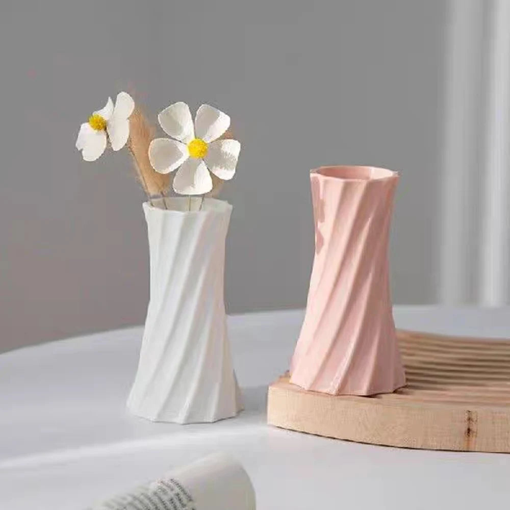 Nordic Vase Modern Plastic Flower Vase Flower Pot Basket Home Living Room Payty Wedding Decoration Ornament Home Decoration