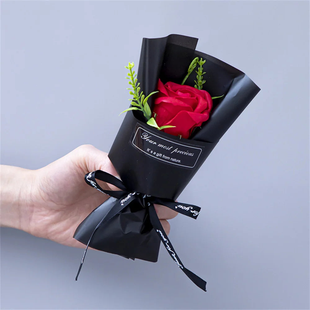 Mini Rose Soap Flower Bouquet Artificial Flowers Home Wedding Decor Valentine's Day New Year Birthday Thanksgiving Festival Gift