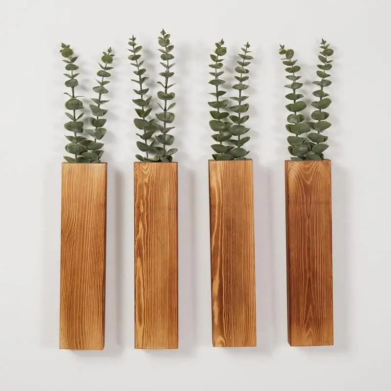 Wall Planter Wall Plant Pocket Vase Wood Wall Planter Indoor Hang Vase for Dried Flowers Wall Plant Holder for Living Room