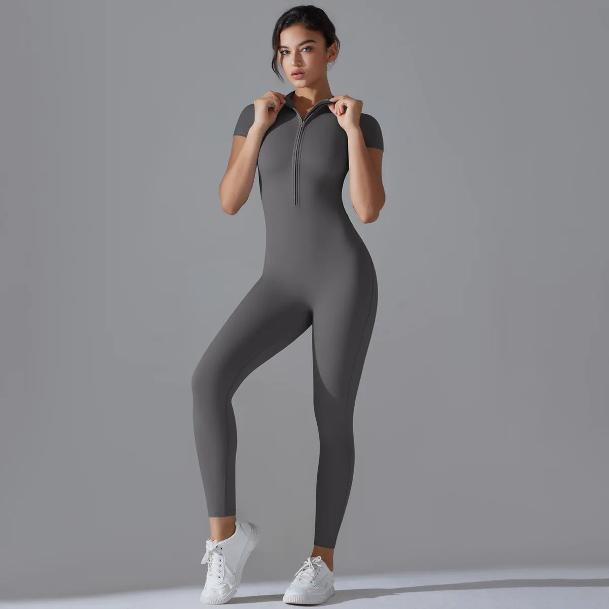 Zipper Jumpsuit Fitness Sports Overalls Gym Clothing Set Yoga Wear Pilates Workout Clothes for Women Outfit push-up Activewear