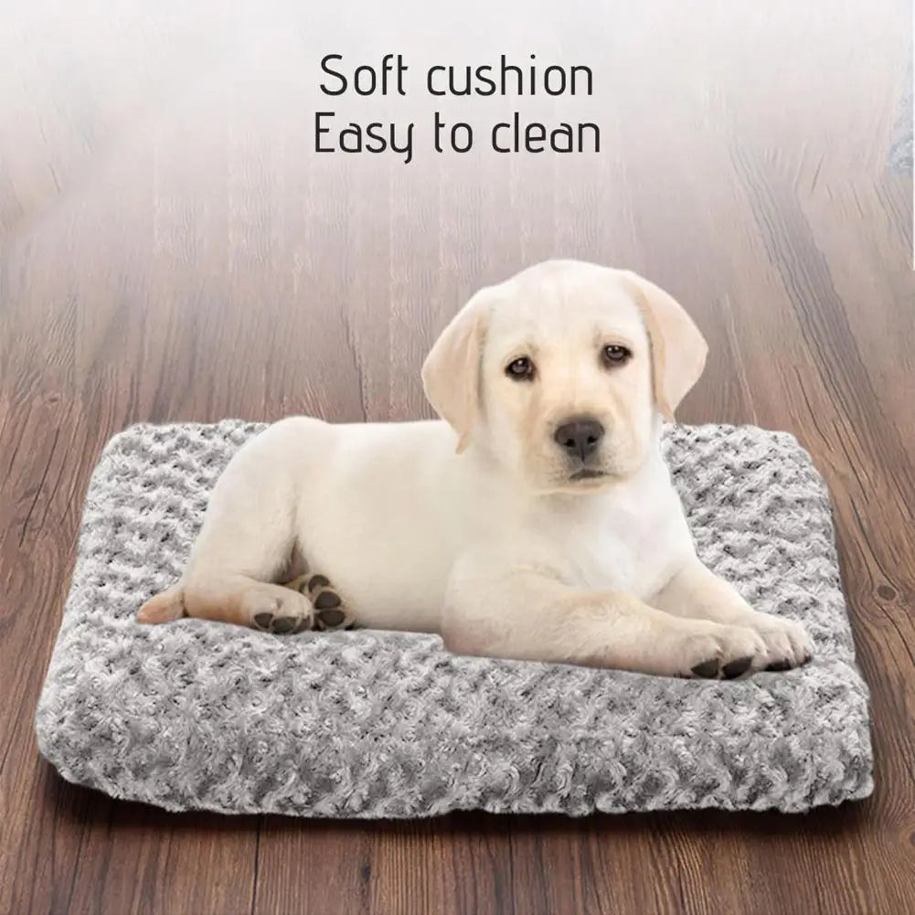 Dog Bed Soft Fuzzy Washable Cover Non-slip Bottom Rectangle Large Sized Dog Puppy Sleeping Mattress Mat Cushion Pet Supplies