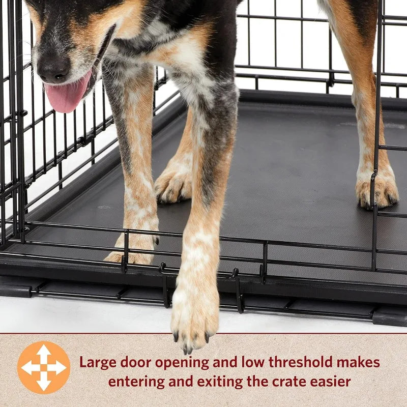 Medium Dog Cage 30 Inch Double Door Folding Metal Dog Cage