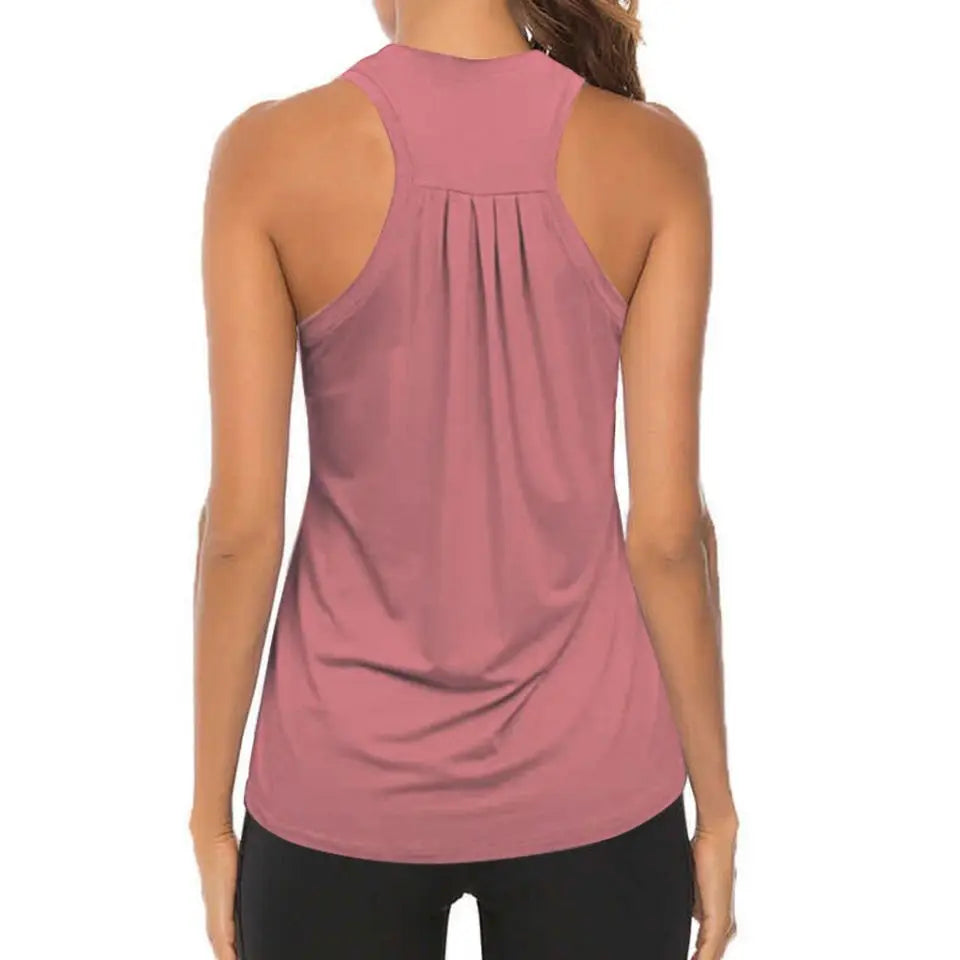 Sleeveless Racerback Yoga Vest Athletic Fitness Sport Tank Tops Gym Running Training Yoga Shirts Workout Tops for Women