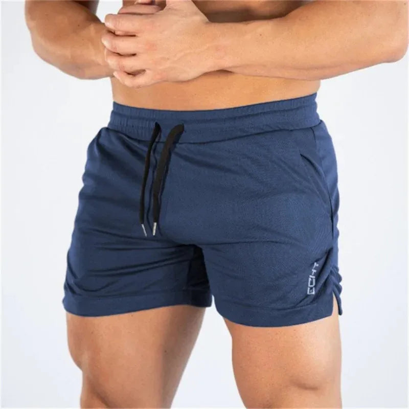 2023 NEW Fitness Sports Shorts Man Summer Gyms Workout Male Breathable Mesh Shorts Casual Beach Short Pants Men Sportswear