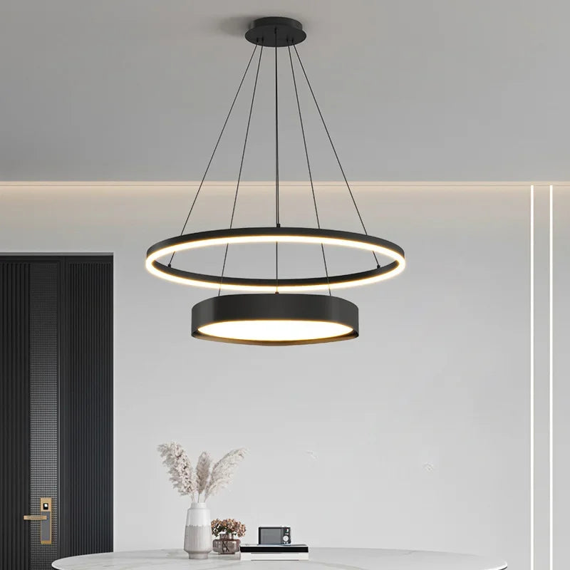 Nordic Post-modern Round Led Dining Hall Pendant Lamp Modern Simple Design Creative Study Minimal Lamp Bedroom Lamp