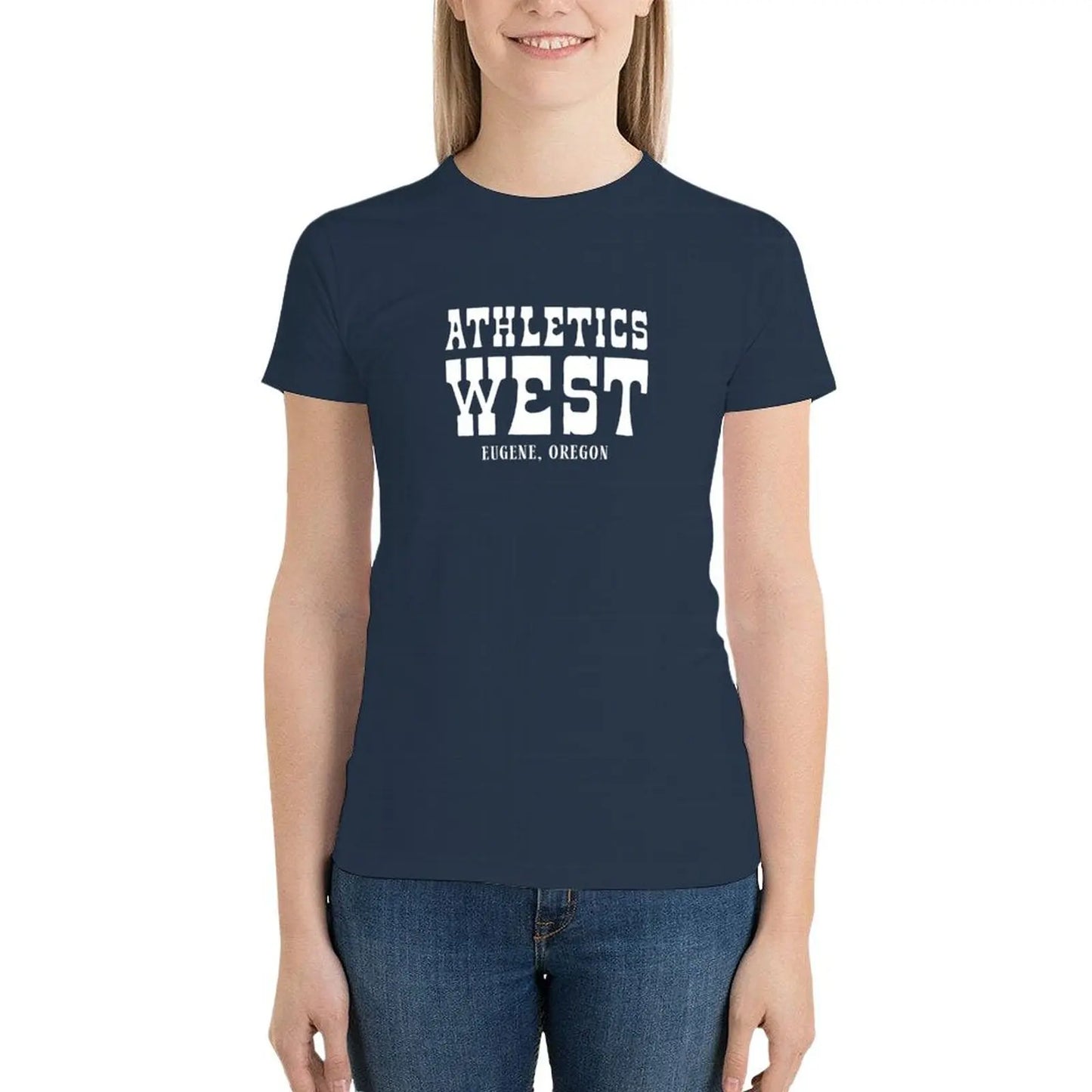 Athletics West Classic Eugene T-Shirt oversized cute tops hippie clothes funny tight shirts for Women