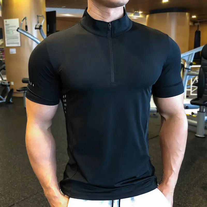 Summer Sport Shirt Quick Dry Compression Running t Shirt Men Breathable Fitness Bodybuilding Shirts Tights Top Man Gym Clothing